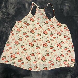 White tank top with red roses